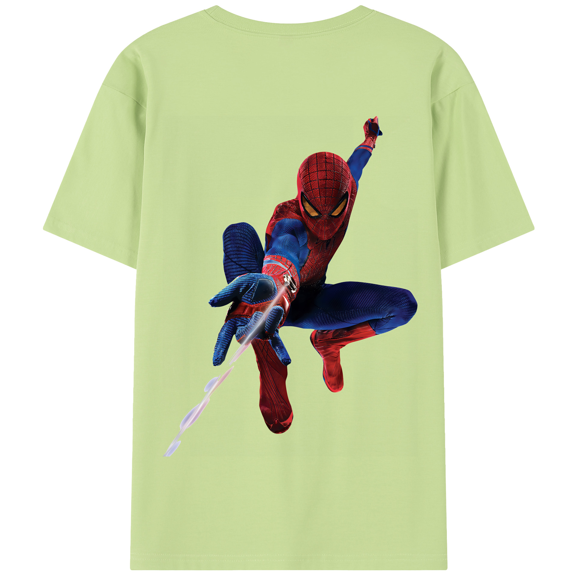 （画像用） Spider Man スパイダーマン 綿100％半袖Tシャツ（背面プリント）